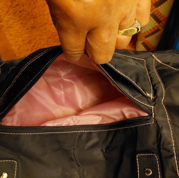 Vintage* 80s Carroll Ried Black Nylon Handbag/Purse - Picture 3 of 16